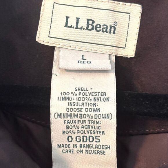 L.L. Bean Long Puffer Goose Down Coat Women’s chocolate Brown Winter L - Picture 11 of 13